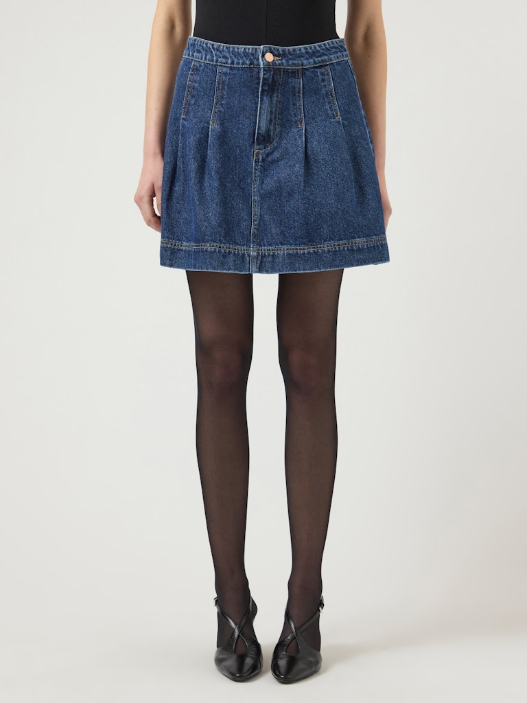 YASSalino HW Denim Skirt Medium Blue