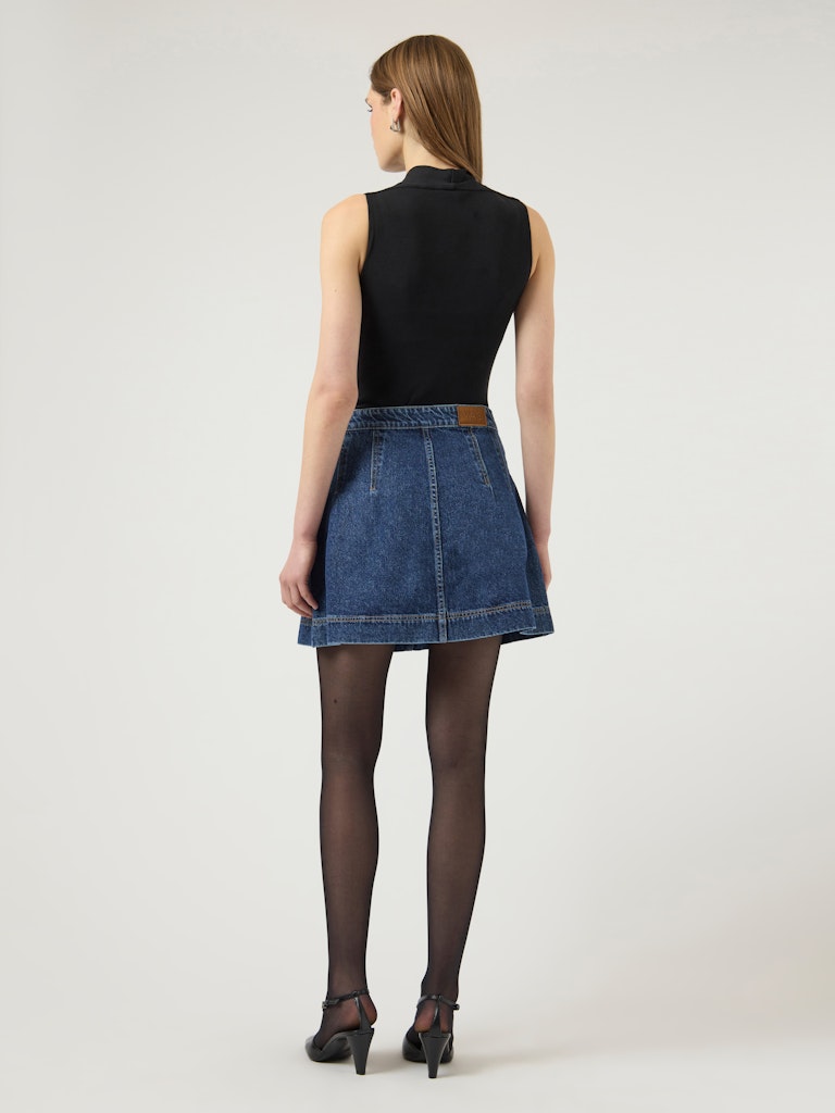 YASSalino HW Denim Skirt Medium Blue