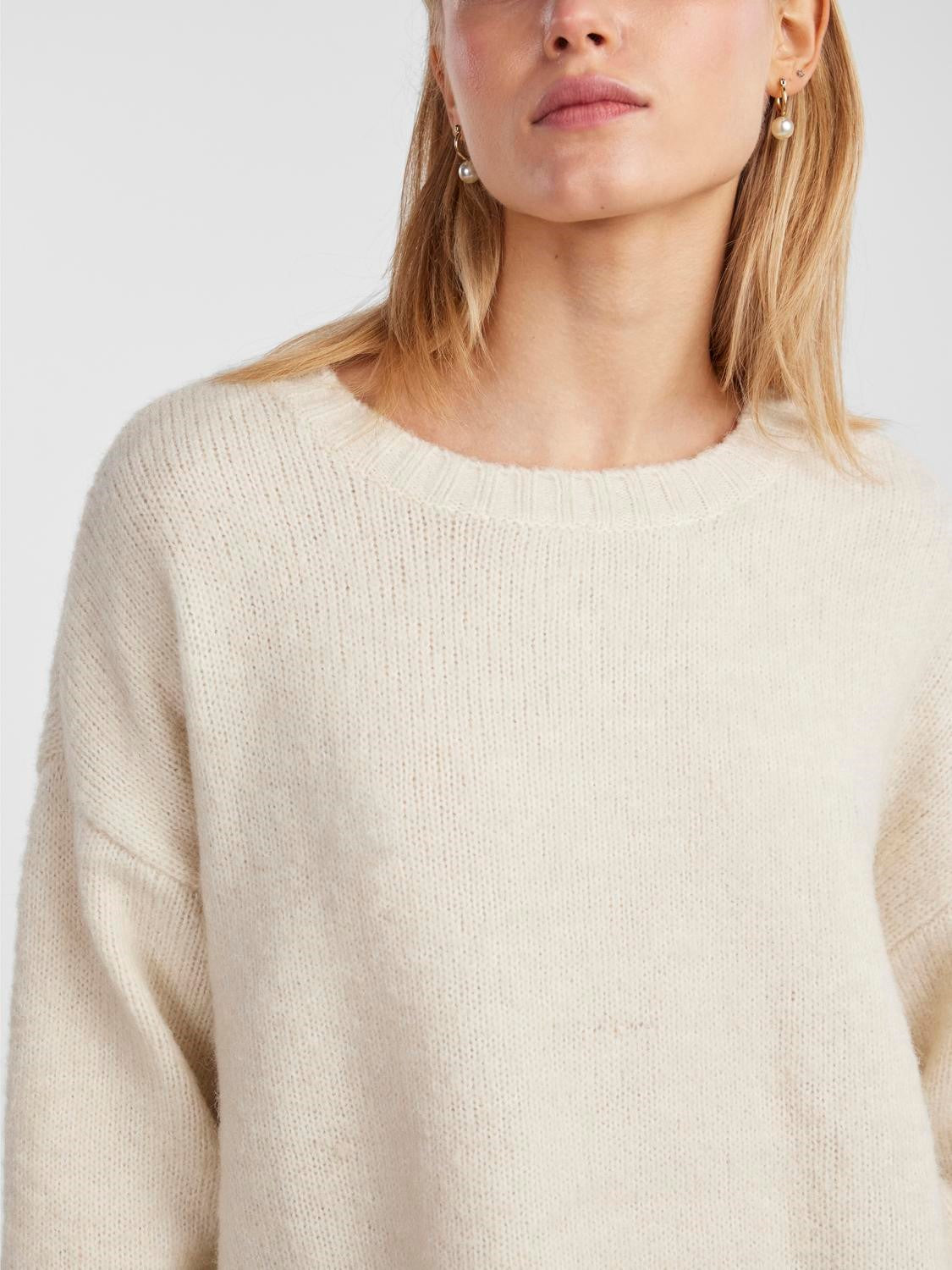 PCNancy LS Loose O-Neck Knit Birch