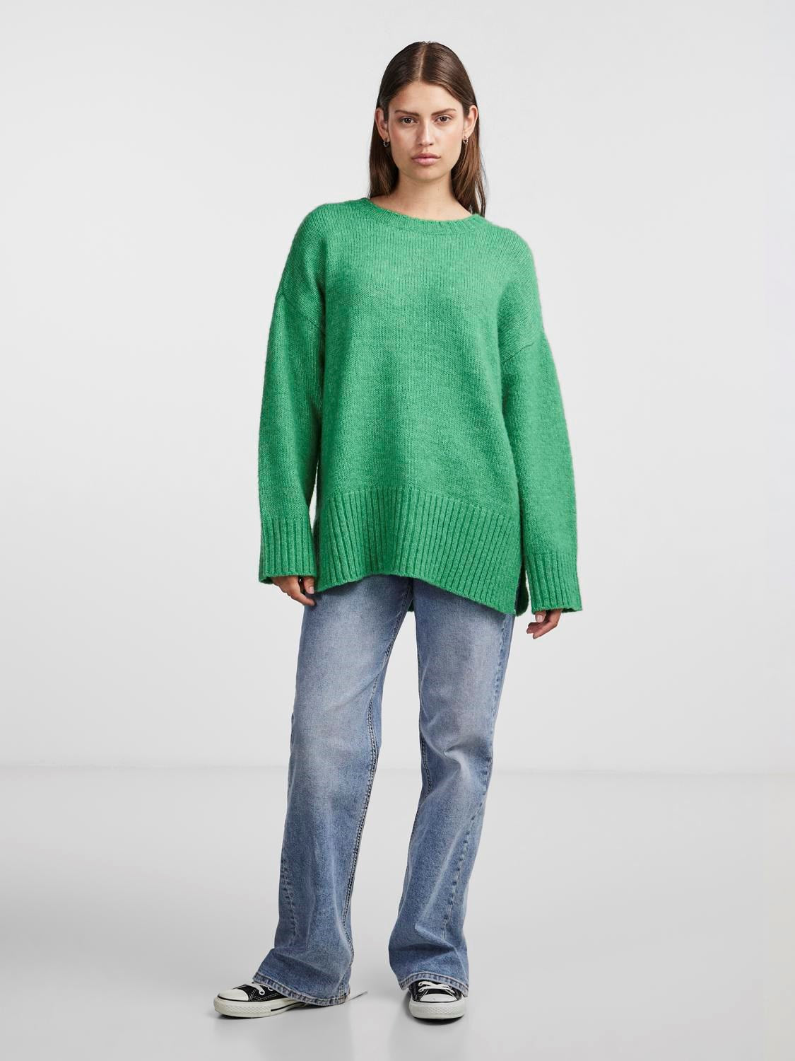 PCNancy LS Loose O-Neck Knit Mint