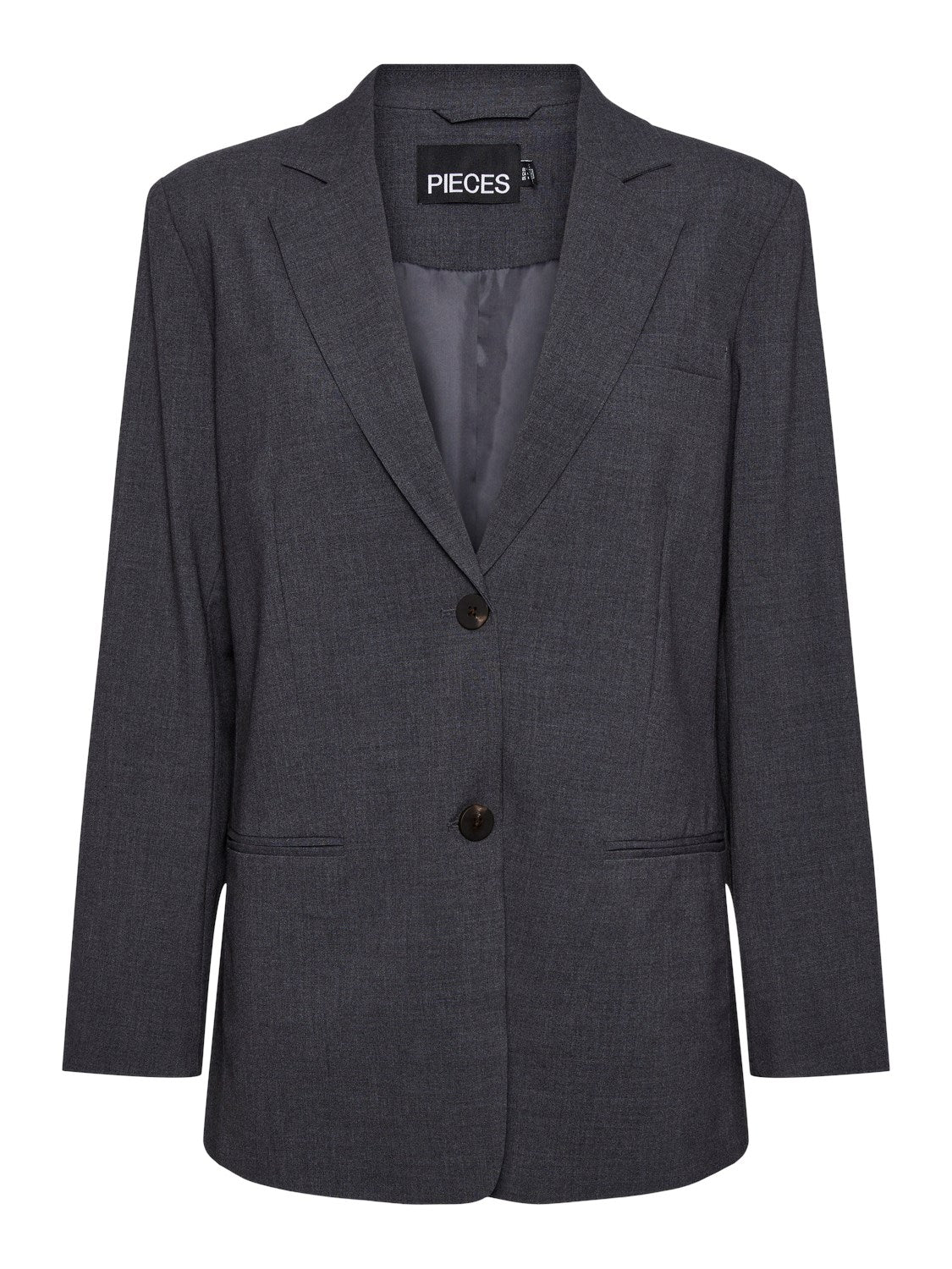 PCLuisa LS Loose Blazer Grey Melange