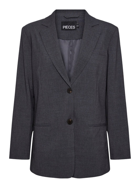 PCLuisa LS Loose Blazer Grey Melange