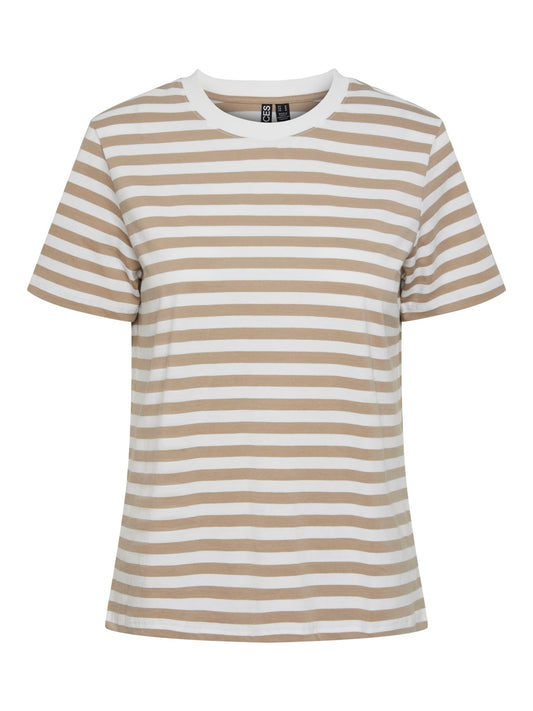 PCRia SS Tee Stripes Silver Mink