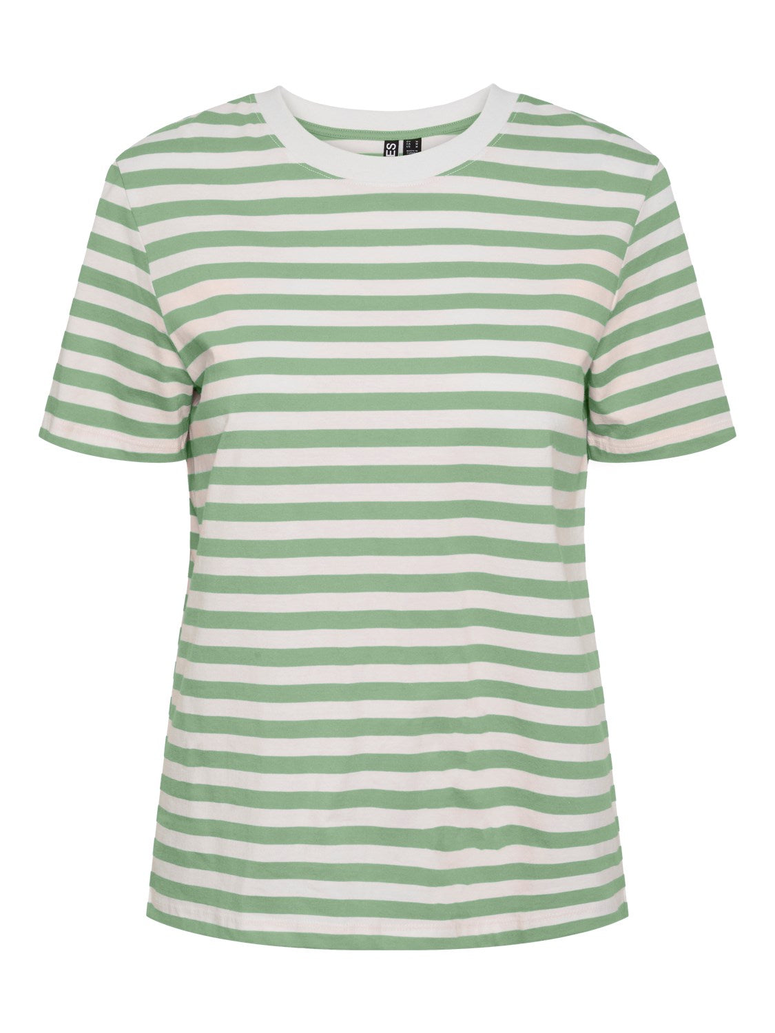 PCRia SS Tee Stripes Quiet Green