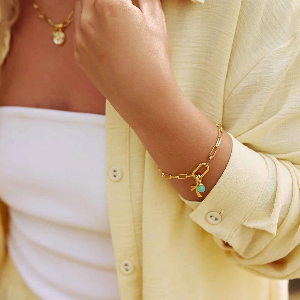 PV Brc Harper Oval Charm Chain Gold Colour