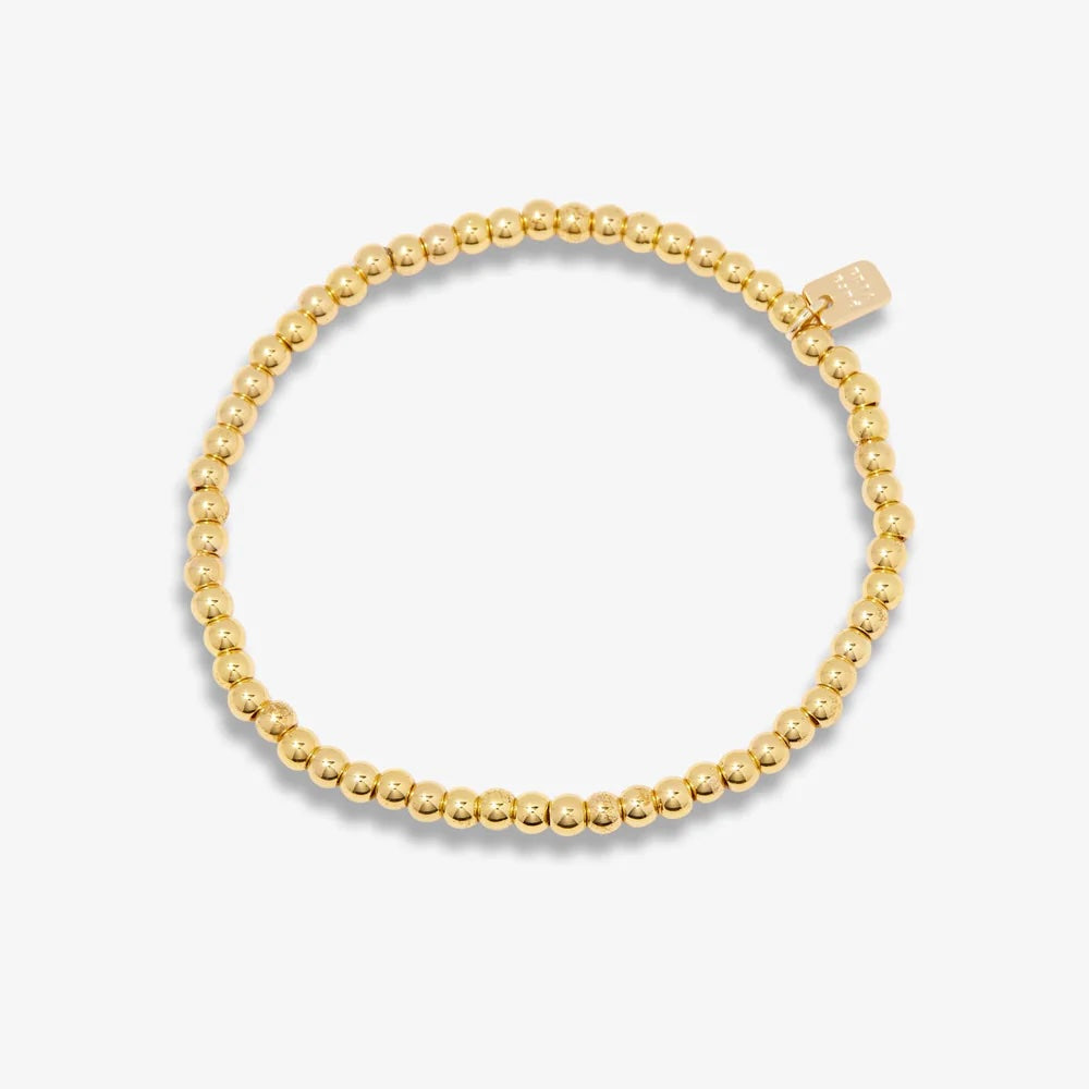 PV Brc Harper Round Bead Stretch Gold Colour