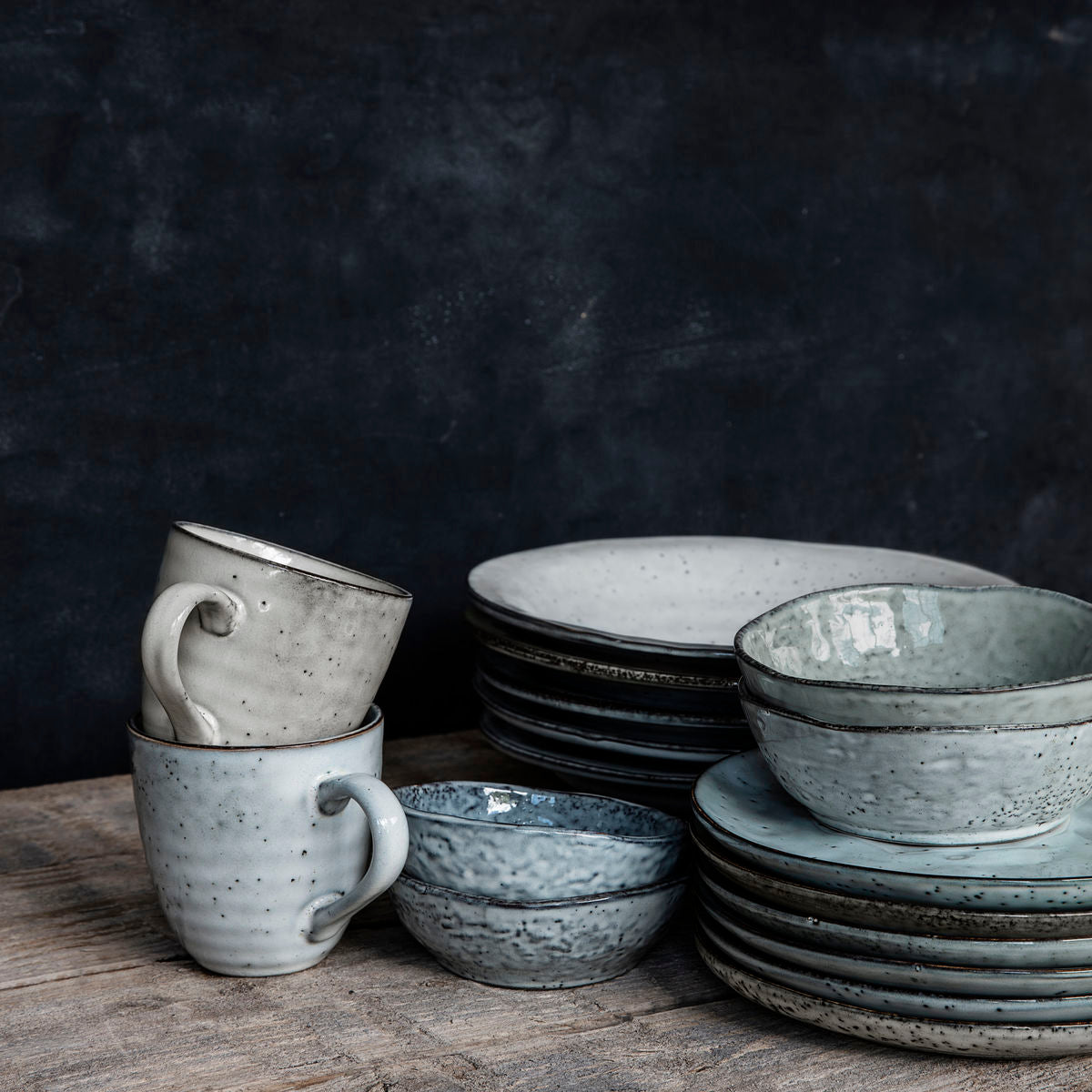 BOWL RUSTIC - GREY/BLUE