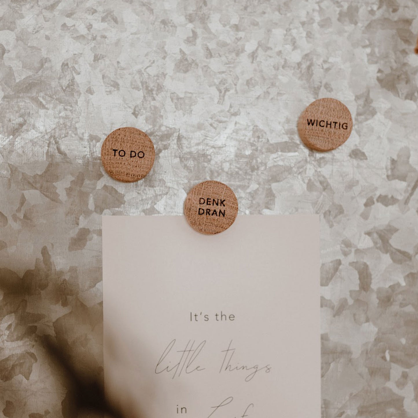 ES Holzmagnet 3er Set Denk dran