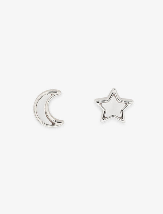 PVMoon & Star Studs Silver