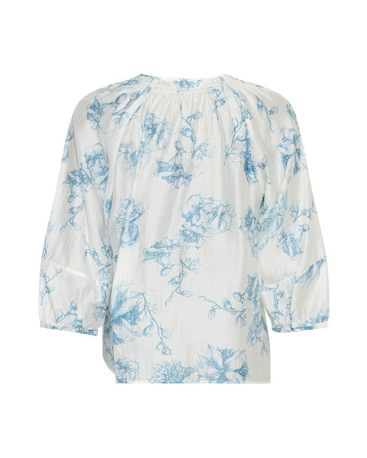 MSCHEvangelia 3/4 Top M Blue Flower