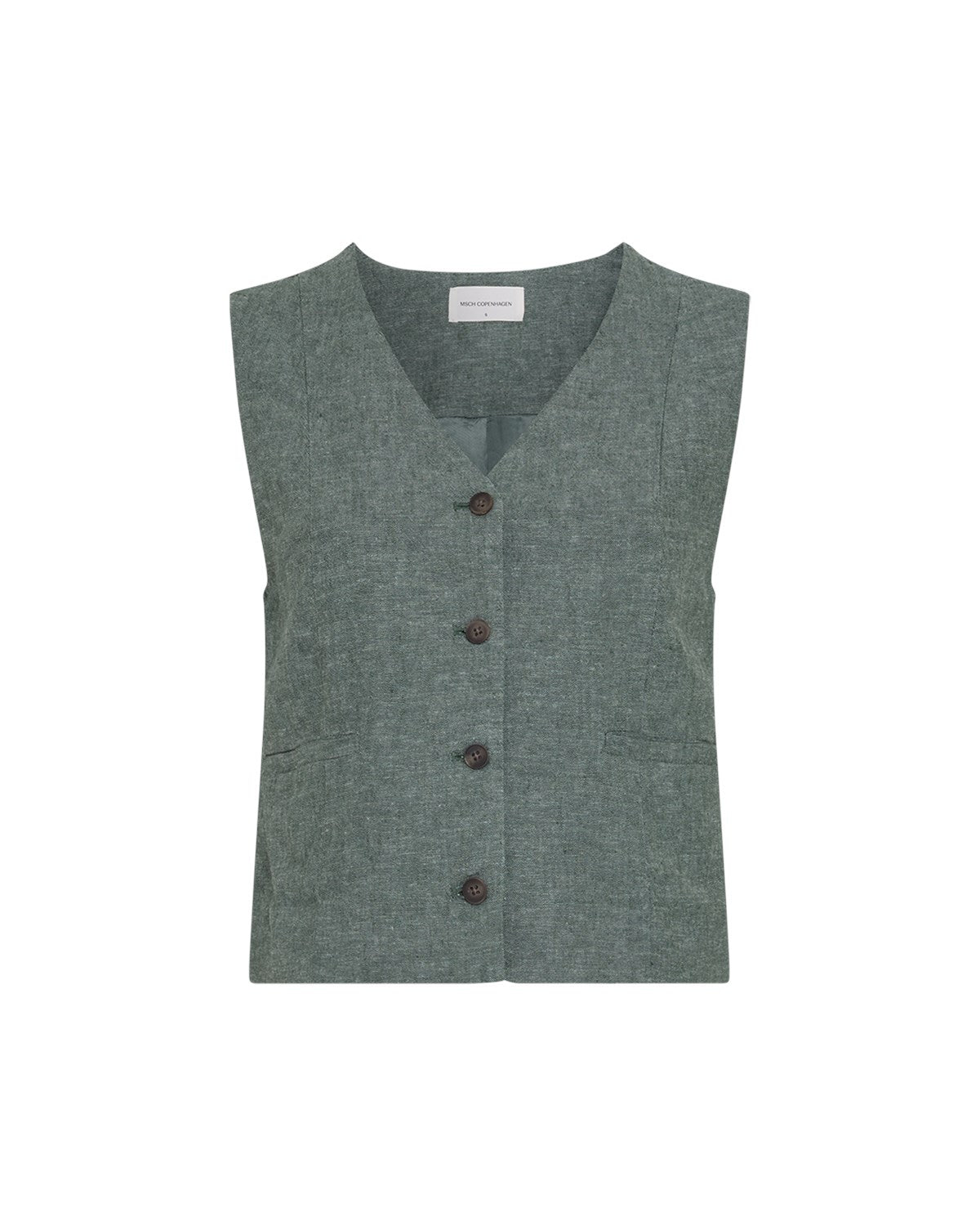 MSCHViana Ginia V Neck Waiscoat Laurel Wreath