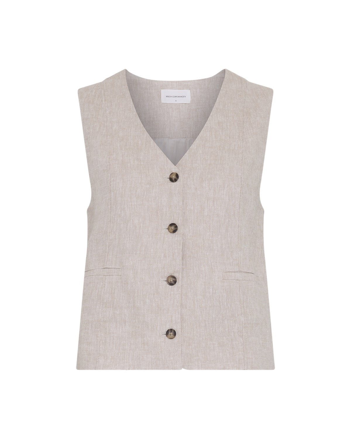 MSCHViana Ginia V Neck Waiscoat Sand Melange