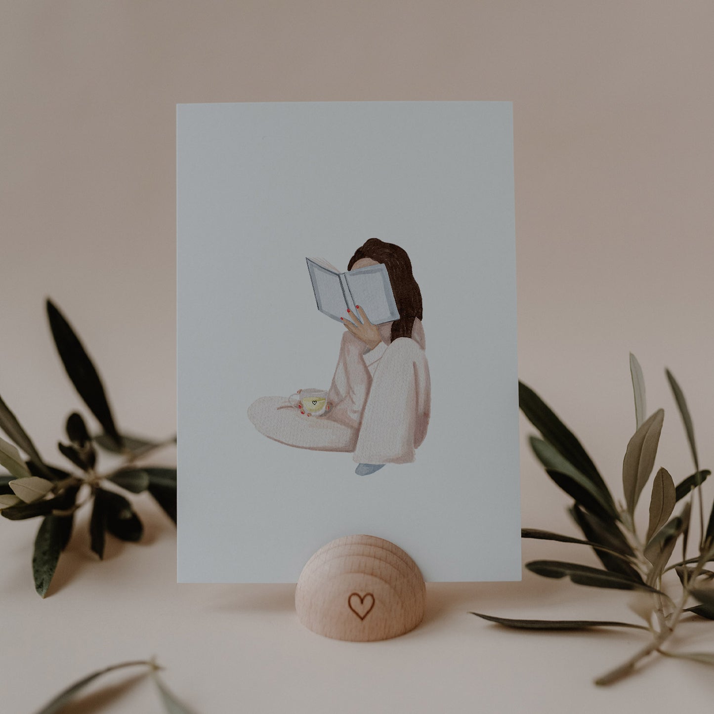 ES Aquarellkarte Pyjama girl