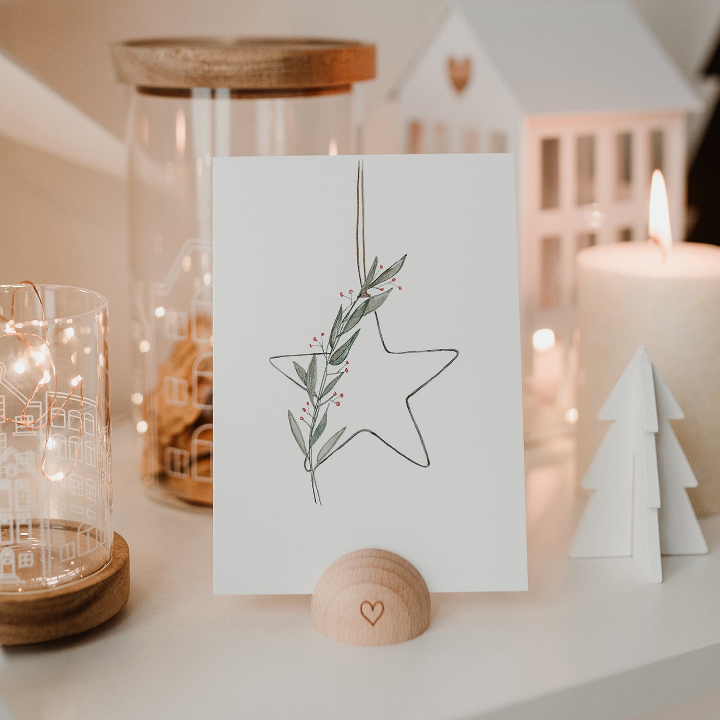 ES Aquarellkarte Star Wreath