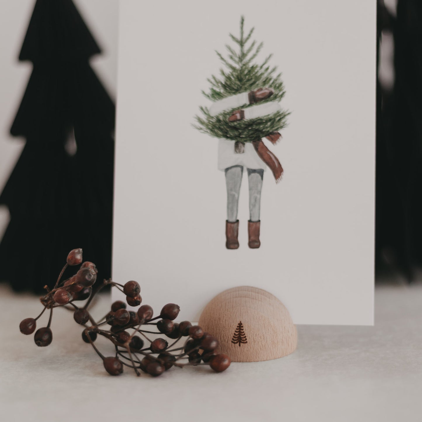 ES Halbrunder Kartenständer Tanne