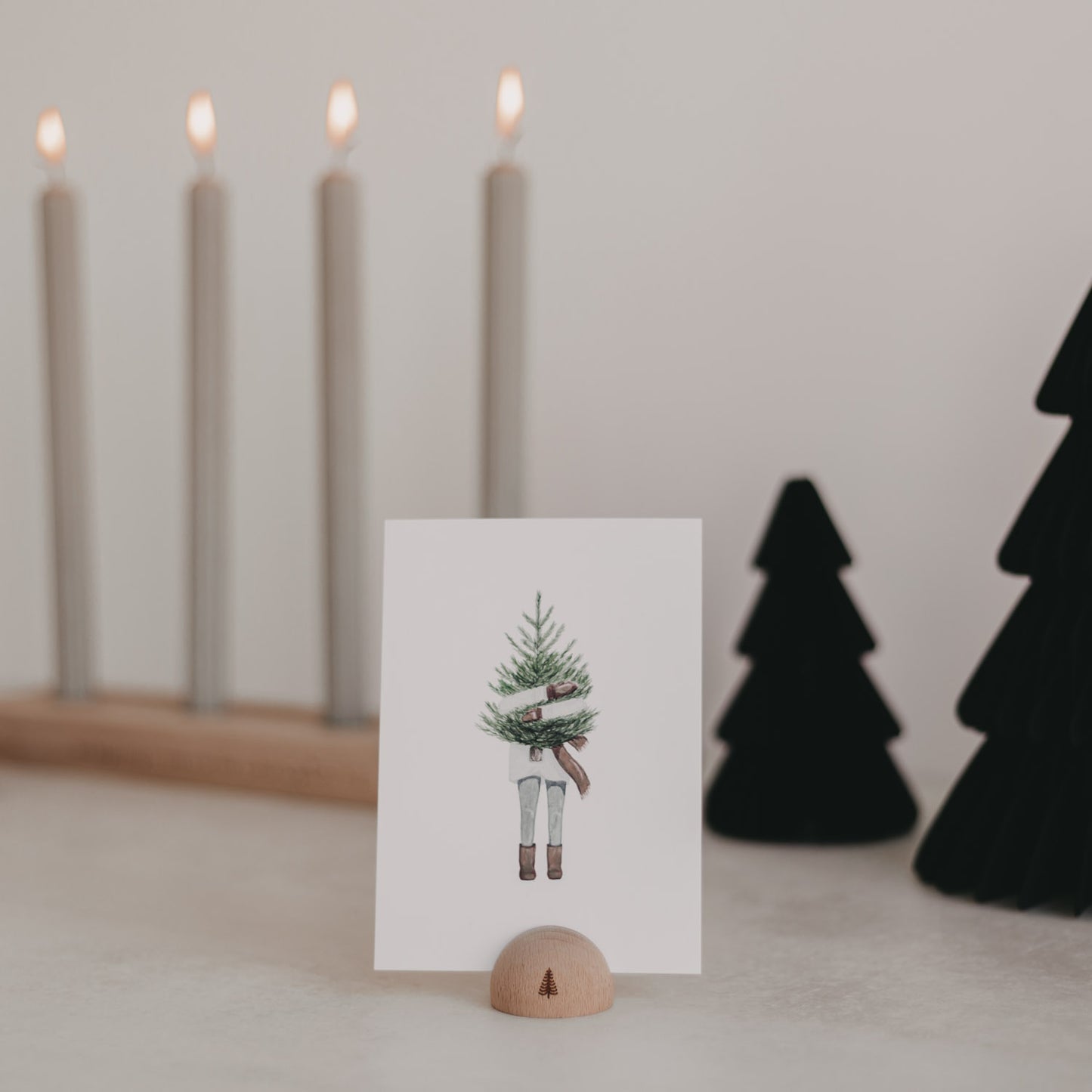 ES Halbrunder Kartenständer Tanne