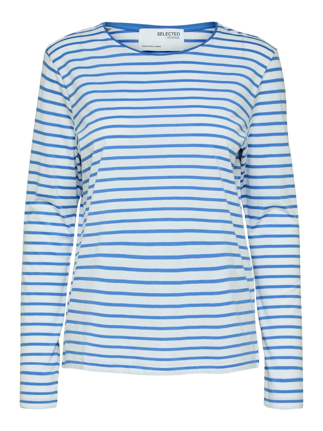 SLFEssential LA Striped O-Neck Tee Ultramarine