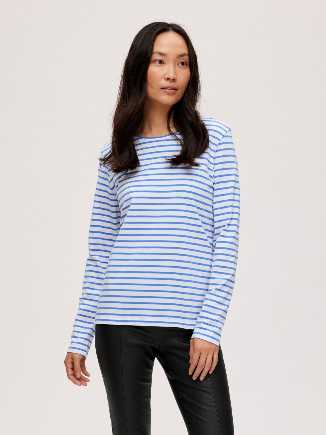 SLFEssential LA Striped O-Neck Tee Ultramarine