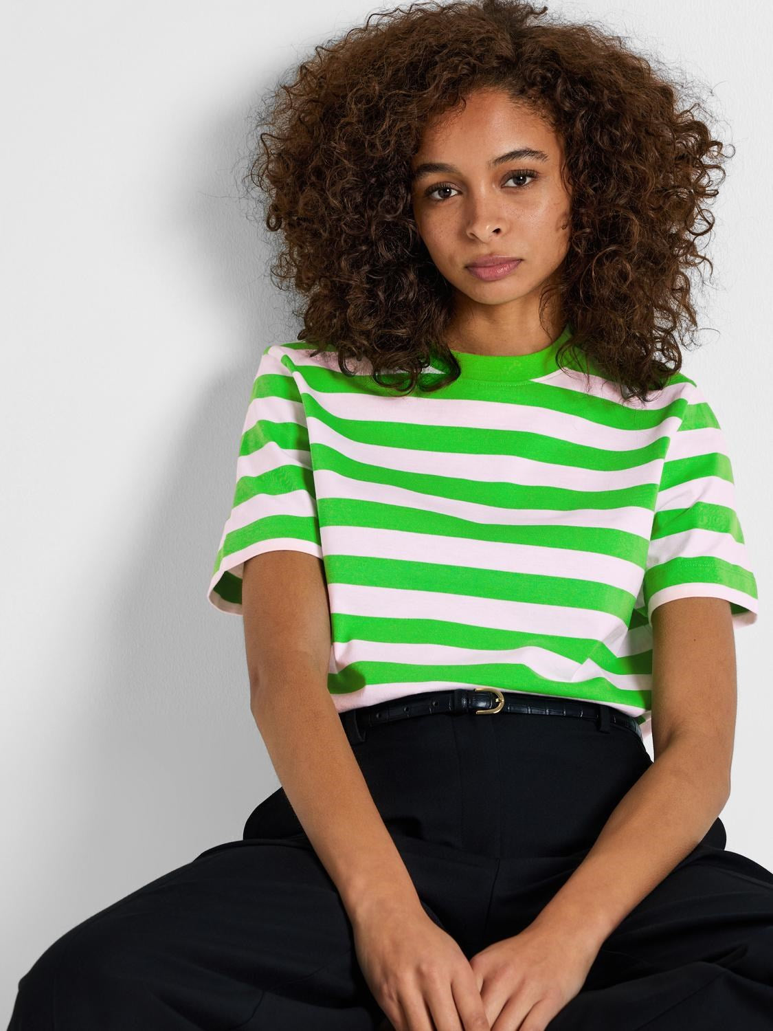 SLFEssential Striped Boxy Tee Cradle Pink