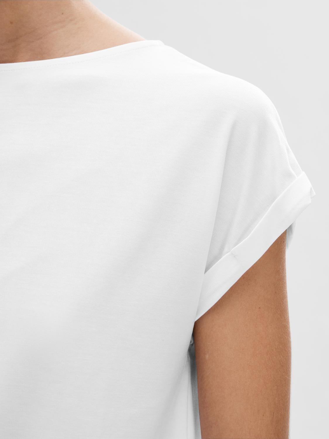 SLFBellis SS Boat Neck Tee Bright White