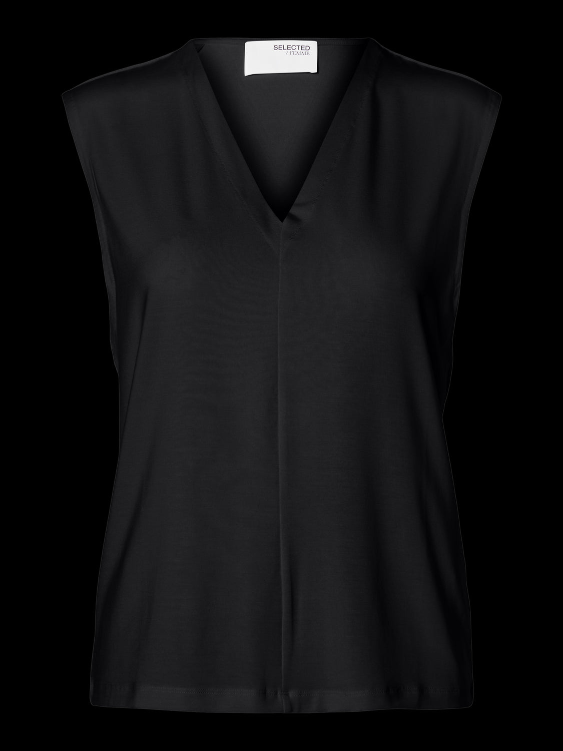 SLFBerta Bellis SL V-Neck Top Black