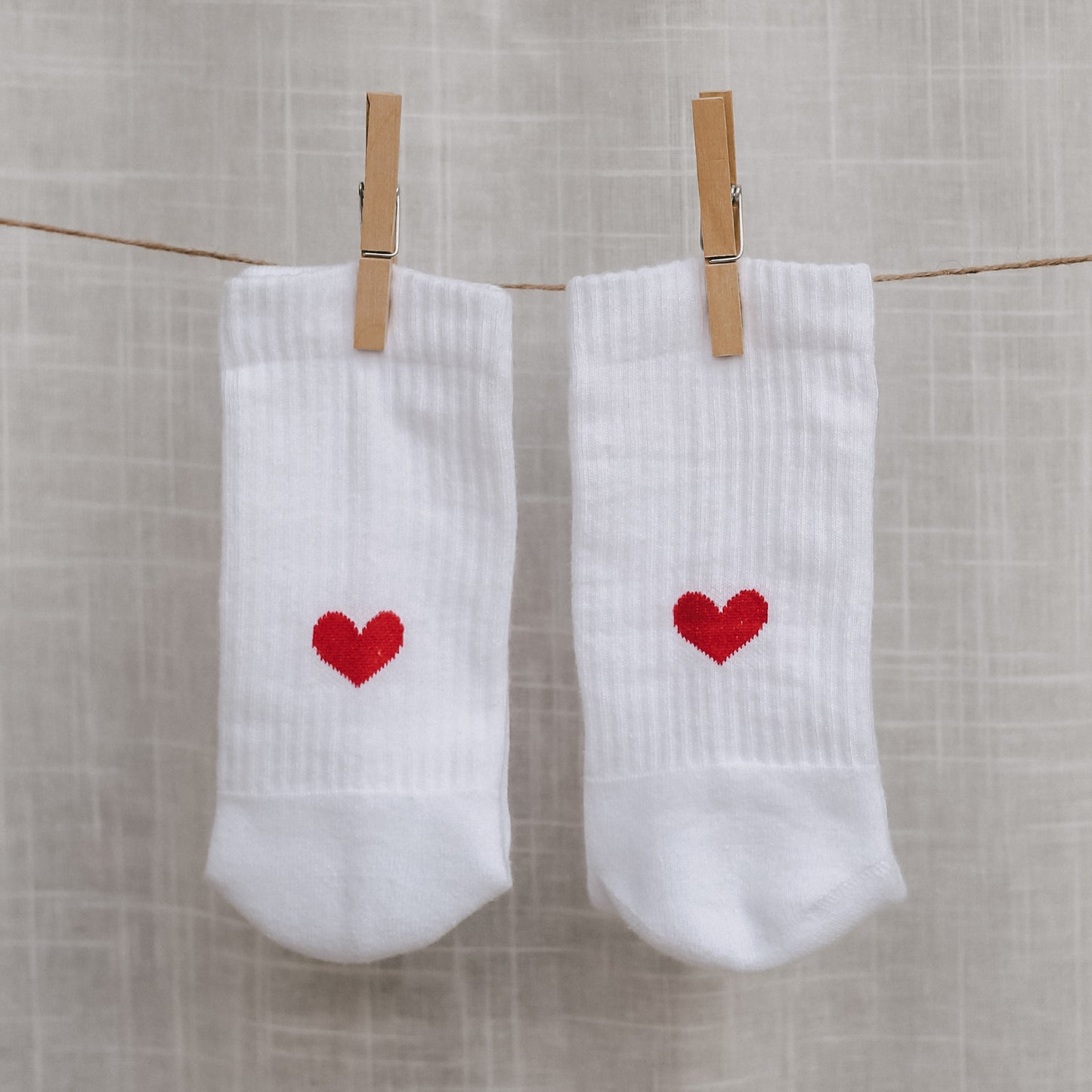 ES Socken Herz  weiß M rot 39-42