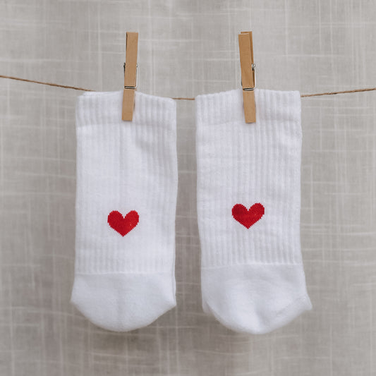 ES Socken Herz  weiß M rot 39-42