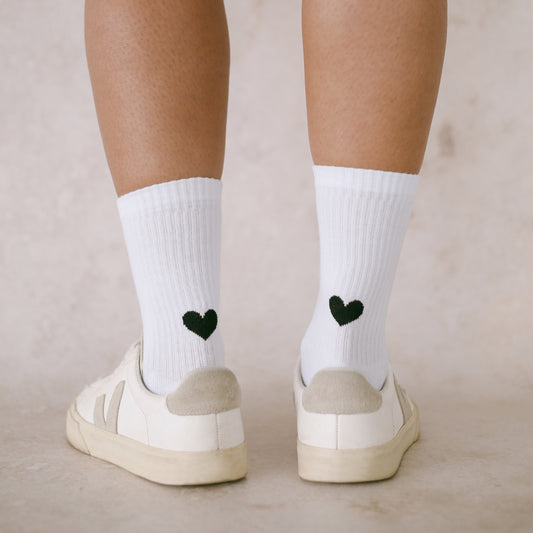 ES Socken weiß Herz  S 35-38