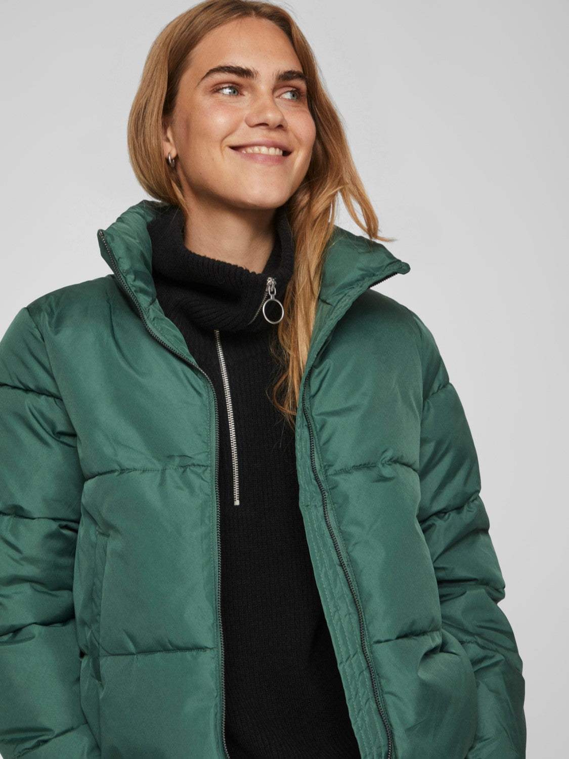 VITate L/S Short Puffer Jacket Pineneedle