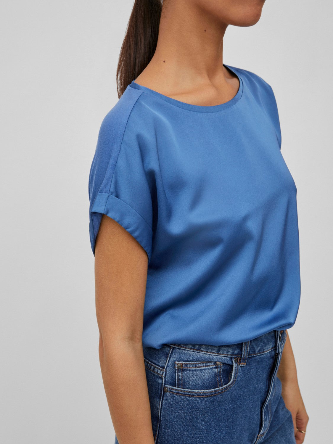 VIEllette Satin Top Federal Blue