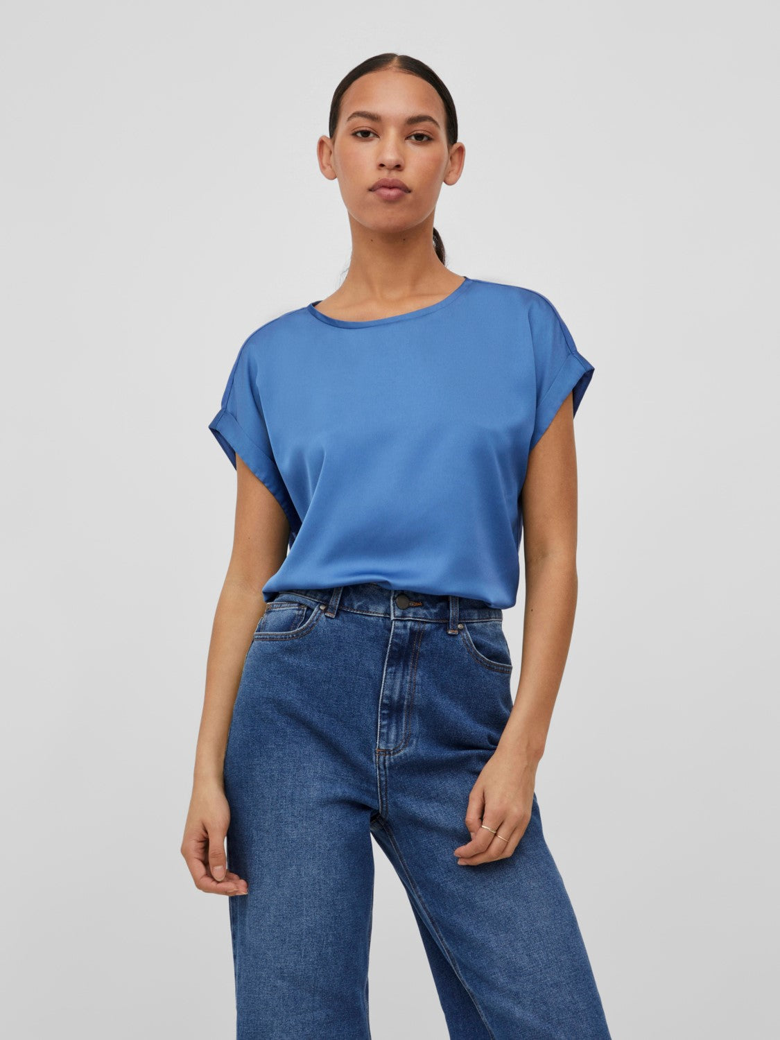 VIEllette Satin Top Federal Blue