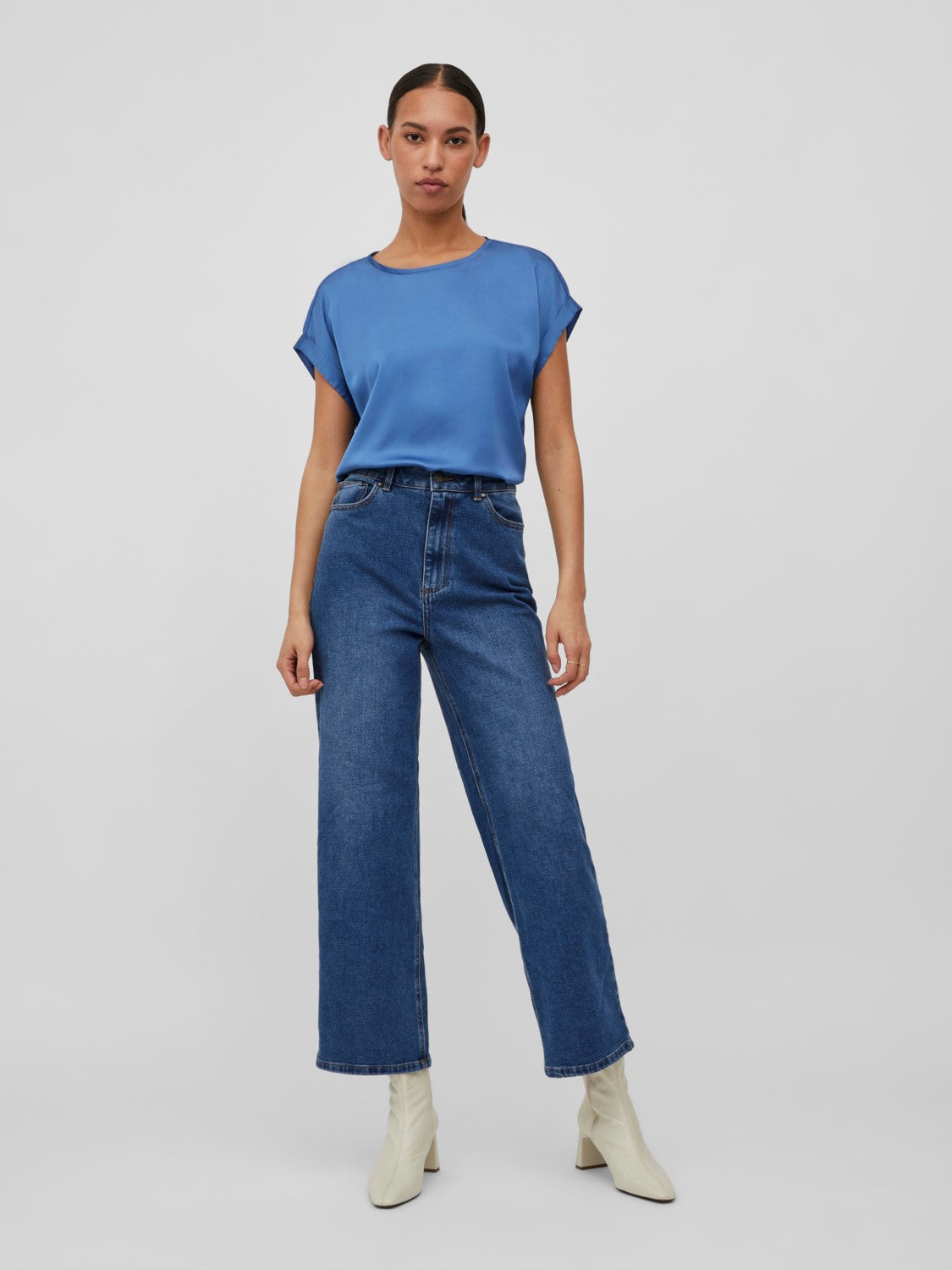 VIEllette Satin Top Federal Blue