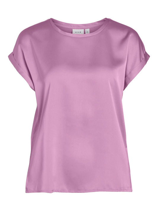 VIEllette Satin Top Pastel Lavender