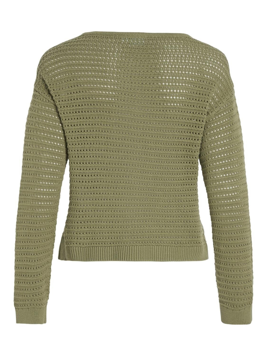 VIBellisina Boatneck Knit Top Oil Green