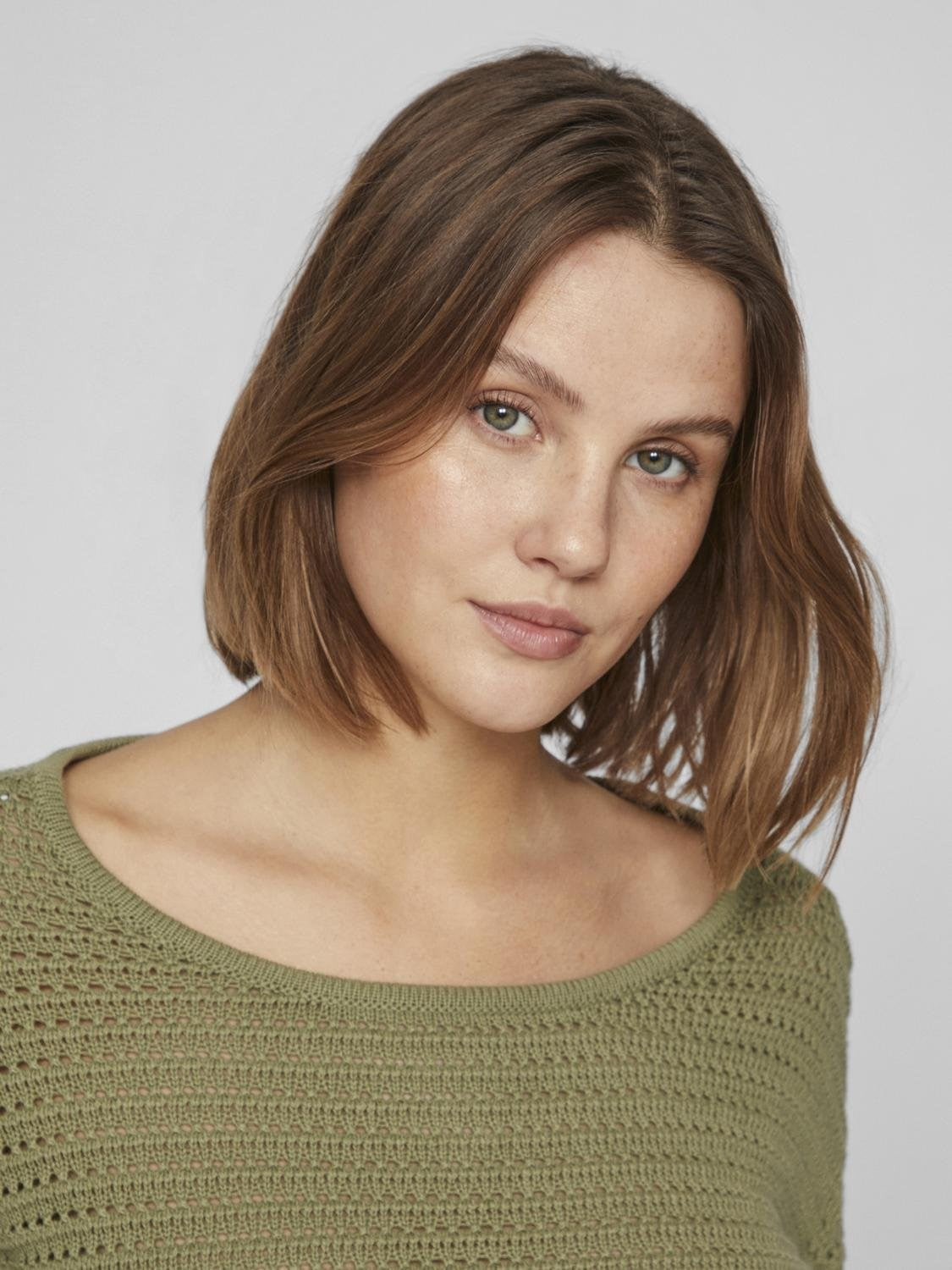 VIBellisina Boatneck Knit Top Oil Green