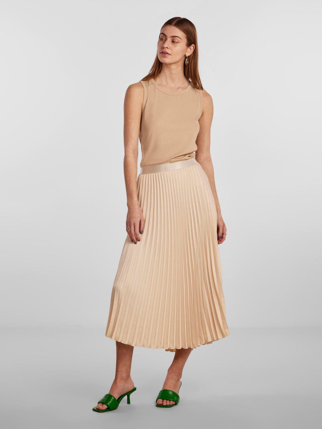 YASSille HW Midi Skirt Sandshell