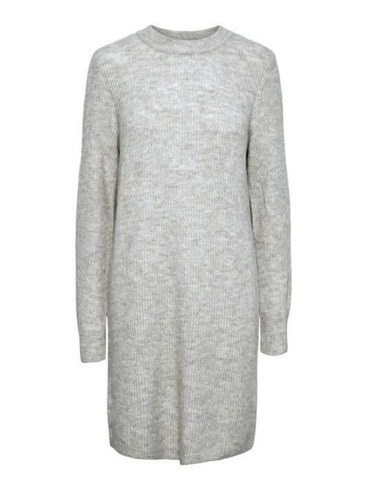 PCEllen LS O-Neck Knit Dress Light Grey Melange