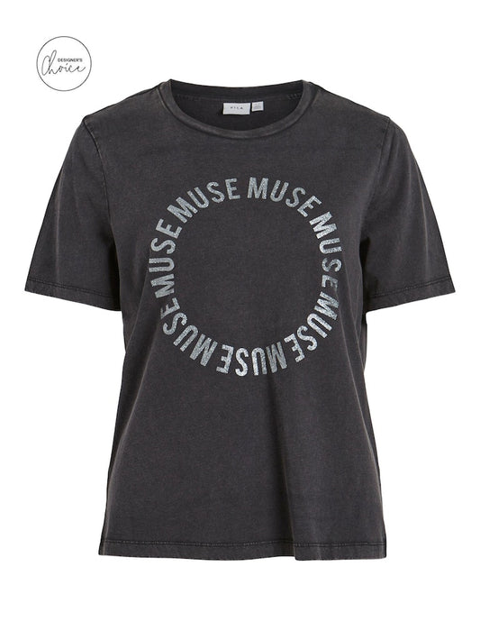 VISybil Muse S/S Glitter T-Shirt Black Muse